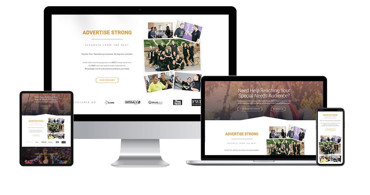 Advertise Strong website design