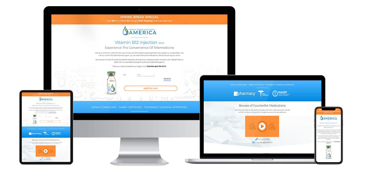 Vitamin B12 Injections website design