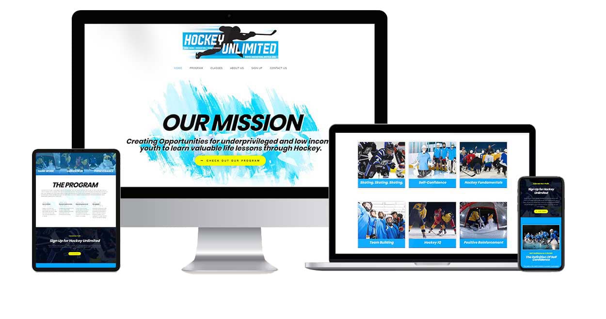 Hockey Unlimited website design