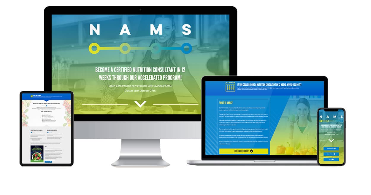 NAMS Certification website design