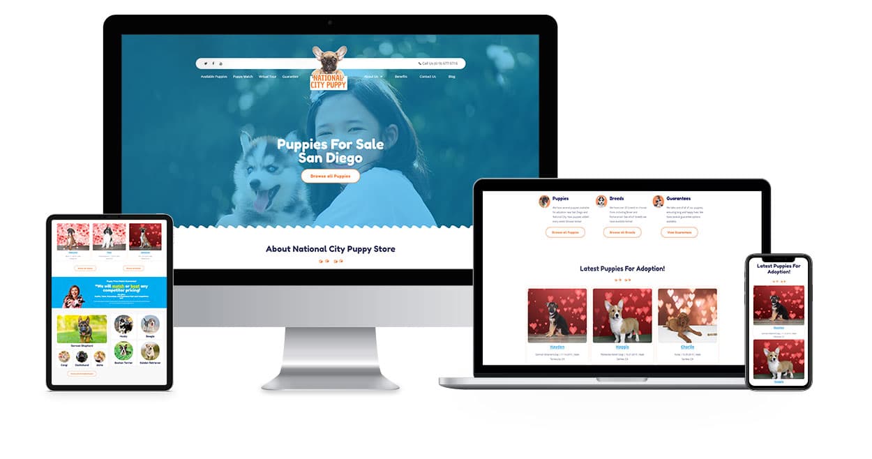Puppy Adoptions website design